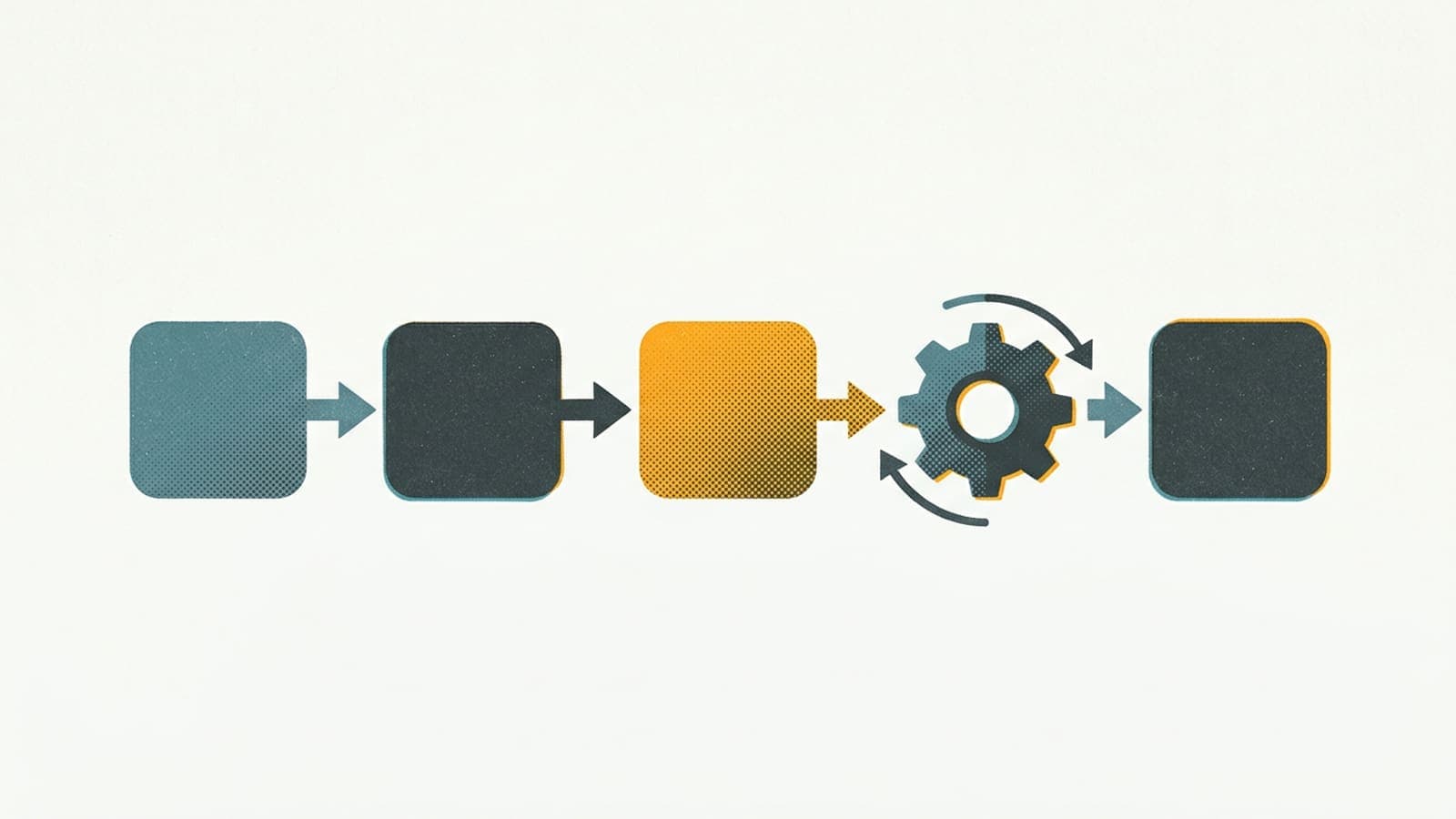 A marketing automation workflow builder with connected triggers, review steps, and publishing actions