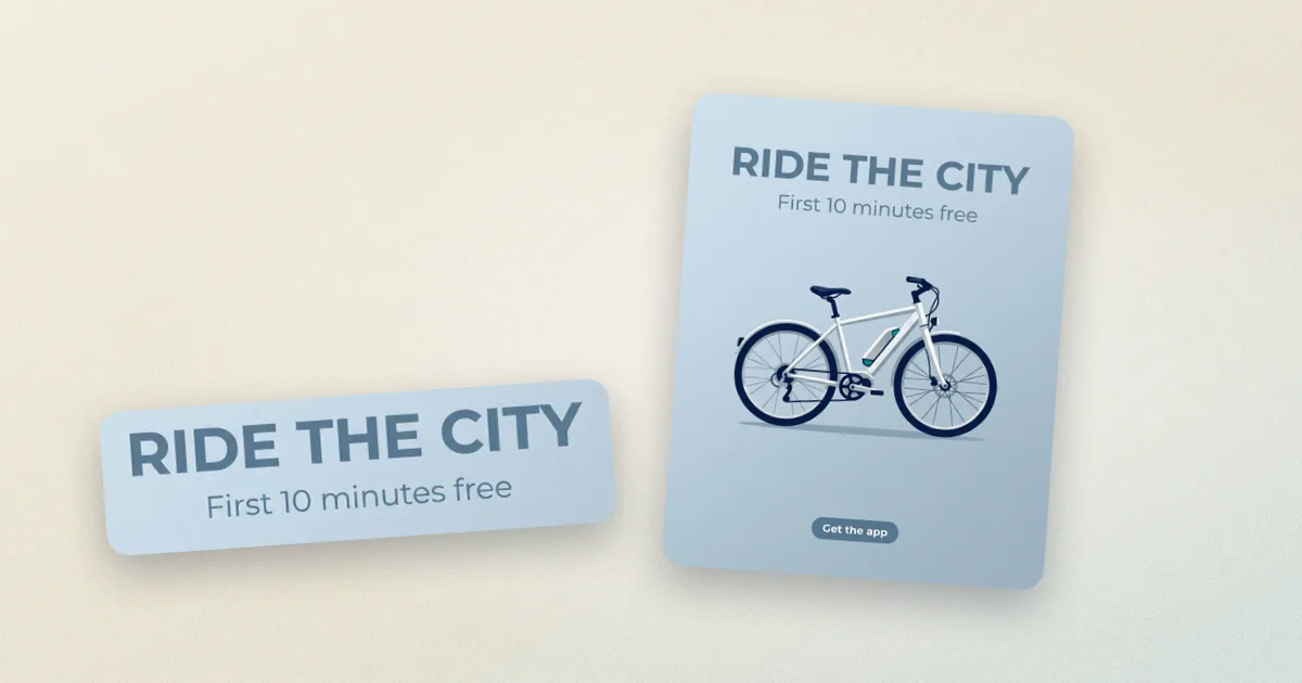 A launch poster made with Nano Banana 2.1 reading Ride the City, next to a zoomed crop of its headline showing the exact lettering
